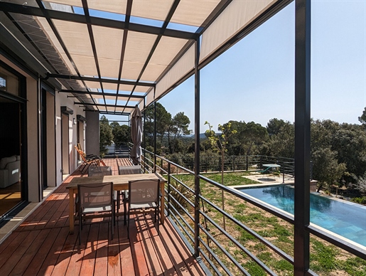 Sillans La Cascade, superb contemporary single-storey house, swimming pool, garage, land 6.500 m²