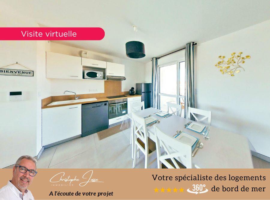 62 m2 T3 crossing apartment with 2 terraces and boxed parking