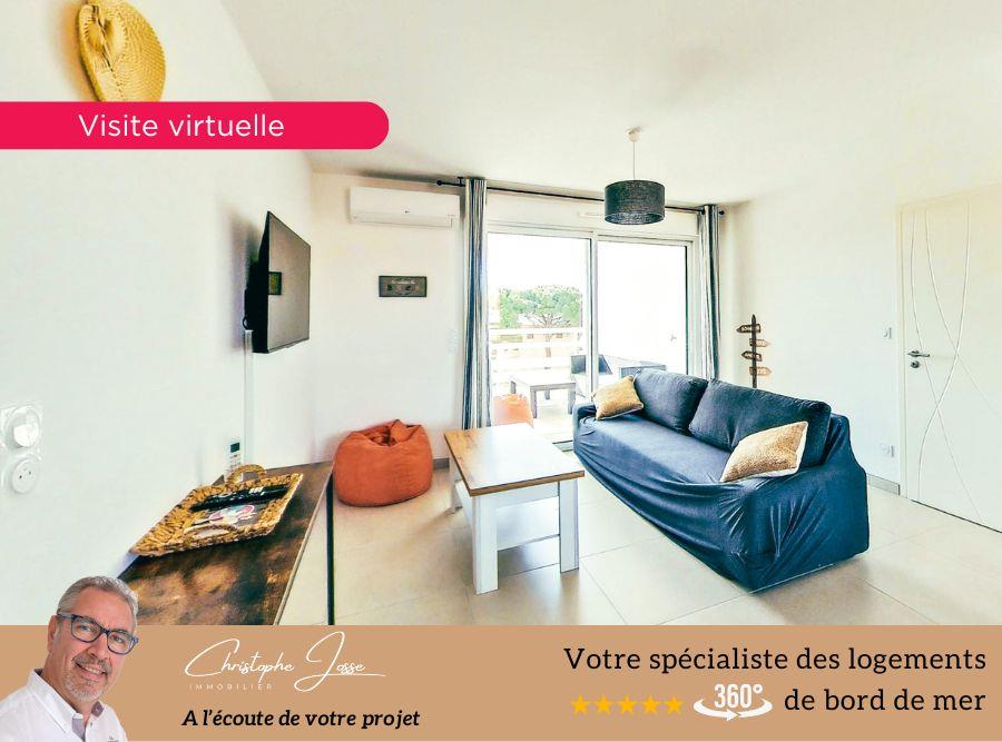62 m2 T3 crossing apartment with 2 terraces and boxed parking