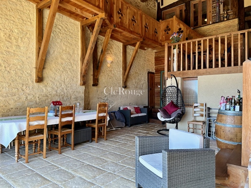 Monségur - Prächtiges Steinhaus mit atemberaubendem Blick auf das Château de Duras