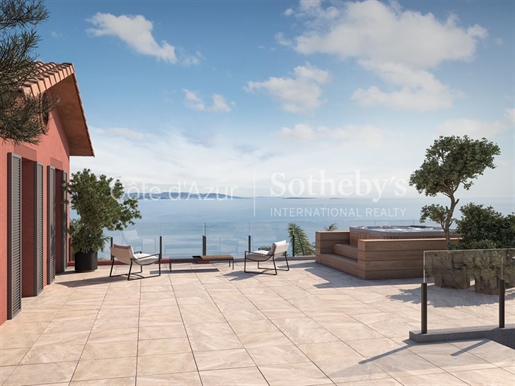 Théoule sur Mer 3 beds garden floor apartment-villa with panoramic sea view.