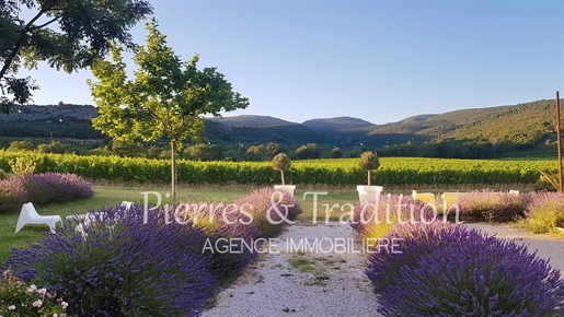 Provence, Luberon, Belle propriété avec piscine et terrain à Saint Saturnin les Apt avec vues dégagé