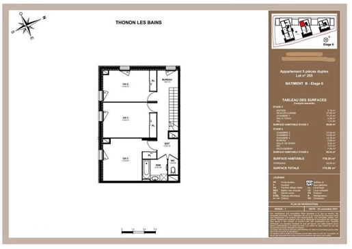 Appartement neuf T5 Duplex de 118 m² avec terrasse de 52 m² avec architecture invitant la nature !Li
