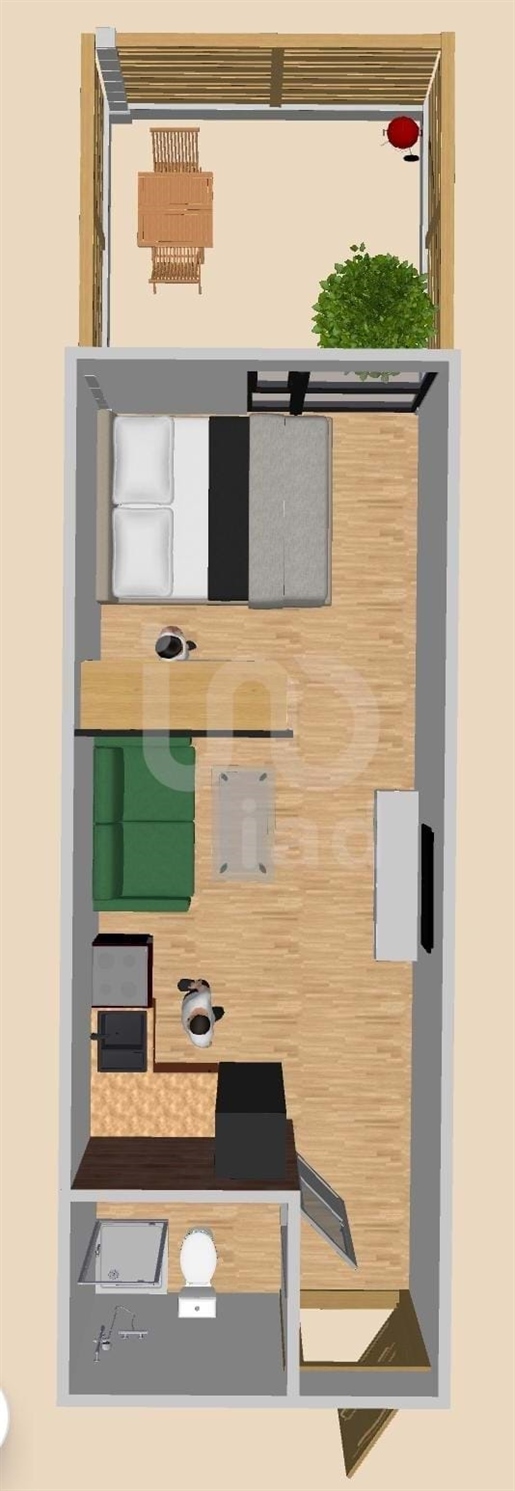 Appartamento con 1 camera da letto - 37,00 m2
