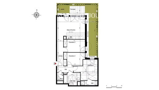 Chatenay Malabry - T4 de 81,06m² avec jardin privatif et double parkings