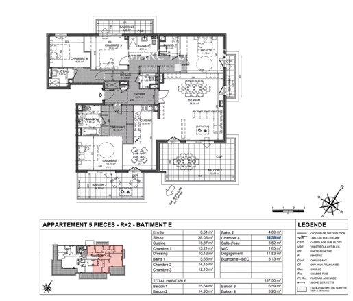 Cannet - neue Panorama-Meerblick-Wohnung 4 Schlafzimmer mit Terrassen und 3 geschlossene Parkplätze