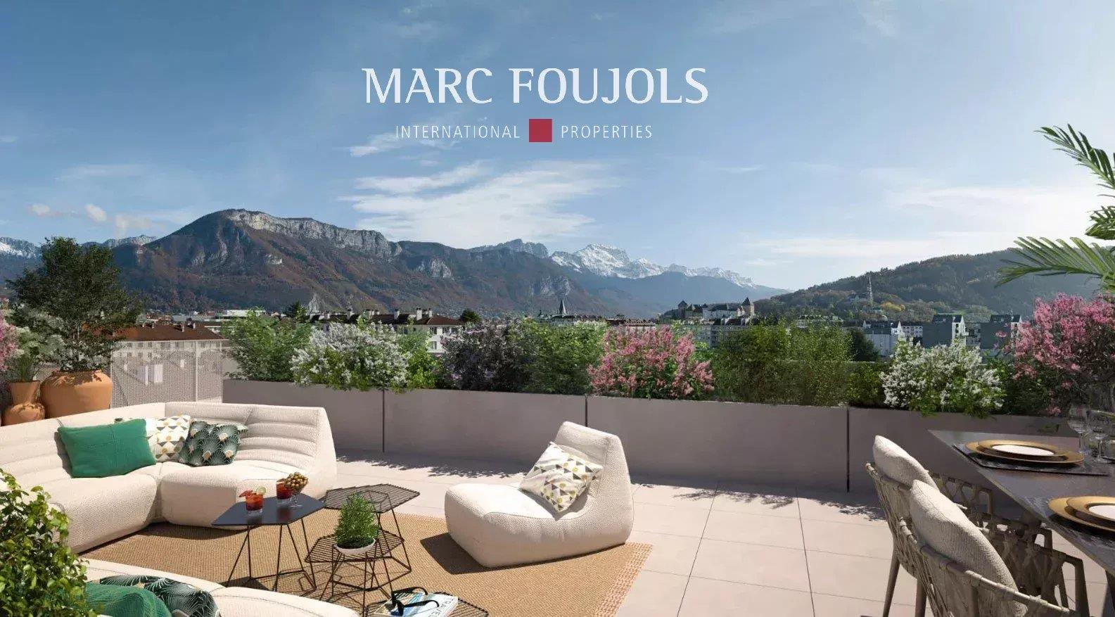 Annecy - Appartement duplex neuf 4 pièces, grands balcons, cave et parkings