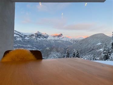 Odnowiony domek w St Gervais z przepięknym widokiem na Mont Blanc