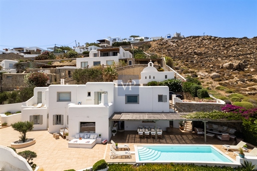 Villa Blanca with sea views of Psarrou beach in Agios Lazaros, Mykonos.