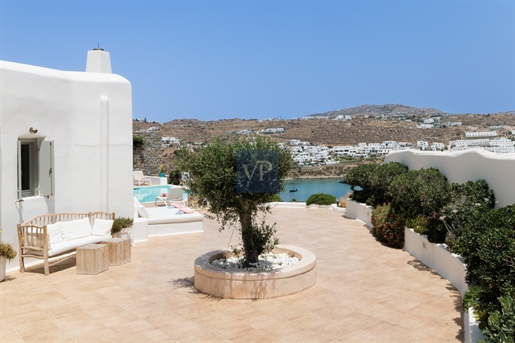 Villa Blanca with sea views of Psarrou beach in Agios Lazaros, Mykonos.