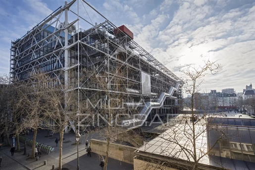 Lichtdurchflutete Wohnung zum Verkauf am Fuße des Centre Pompidou mit Aufzug