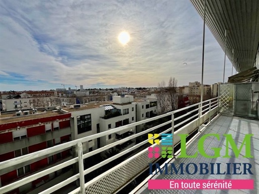 Montpellier Antigone: Duplex T6 met terrassen, garage, kelder en kelder