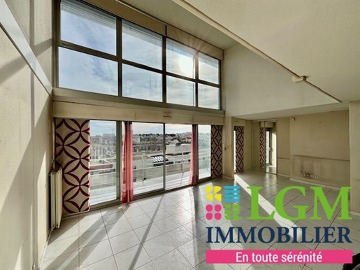 Montpellier Antigone: Duplex T6 met terrassen, garage, kelder en kelder