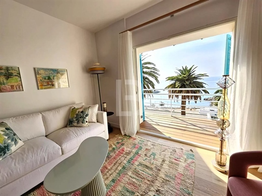 Te koop in Cannes, gerenoveerd appartement met 2 slaapkamers met uitzicht op zee