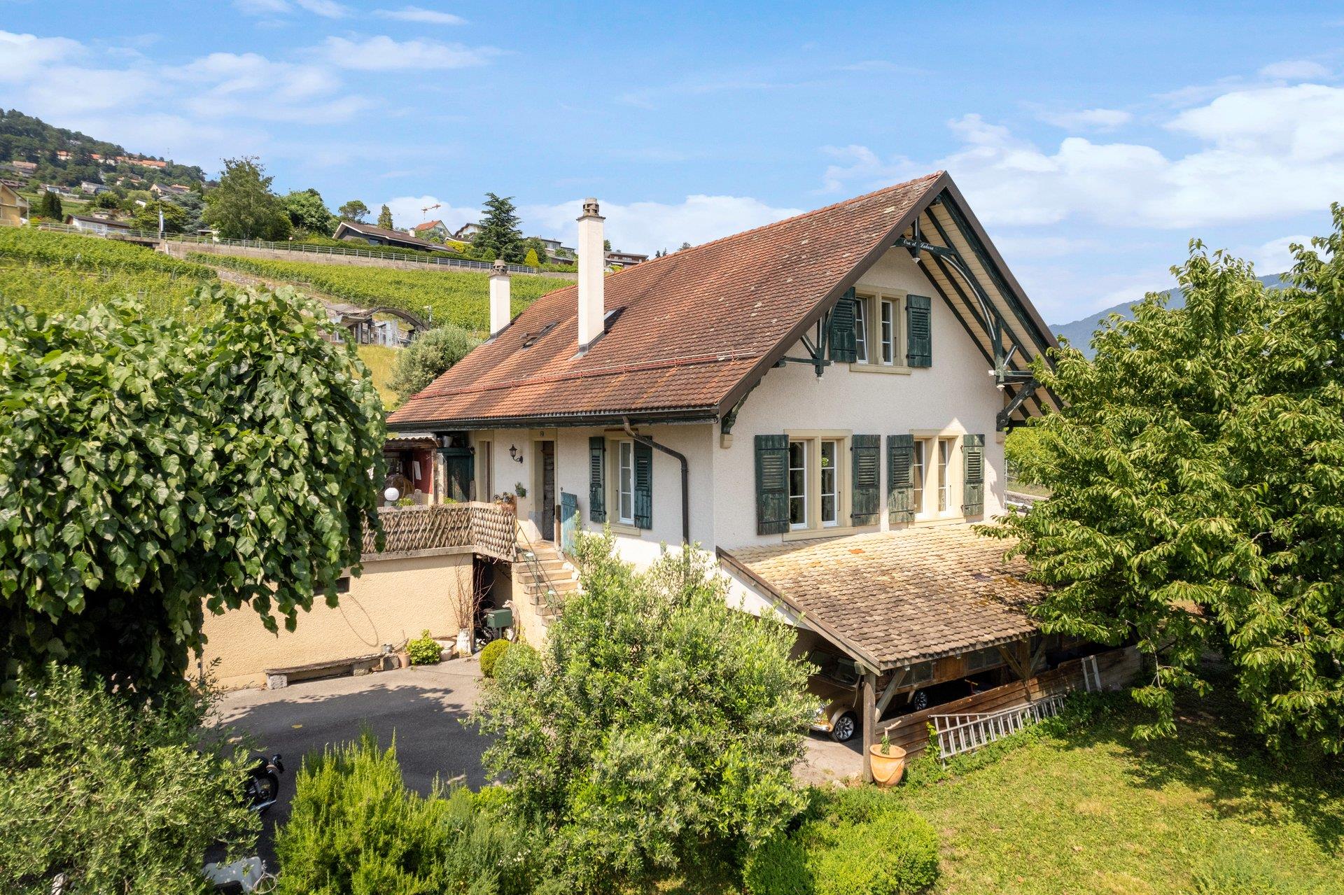 Magnificent 7.5-room winegrower's house with character - superb view of the lake