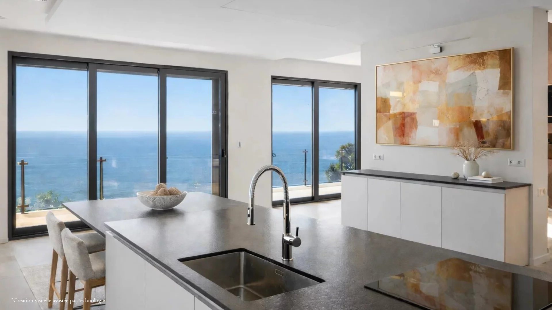 New contemporary villa with sea view