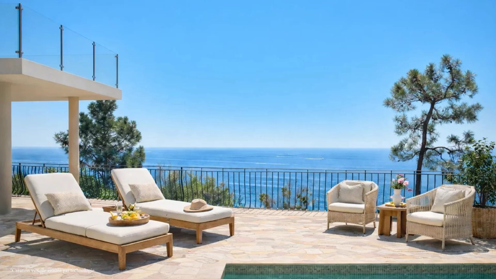 New contemporary villa with sea view