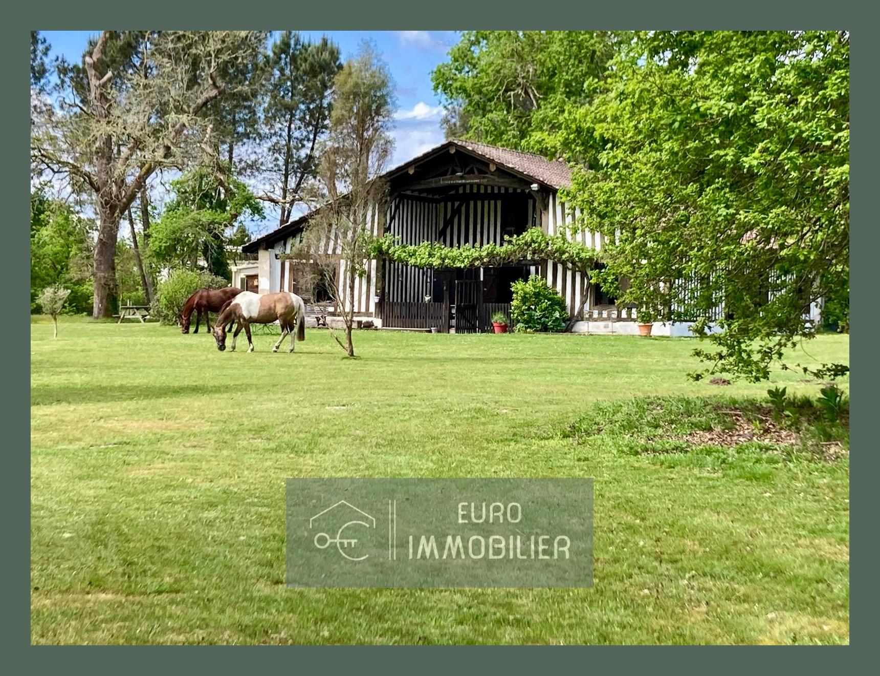 Authentic Landaise - Half-Timbered - Gite - 7Ha - Swimming Pool - Airial