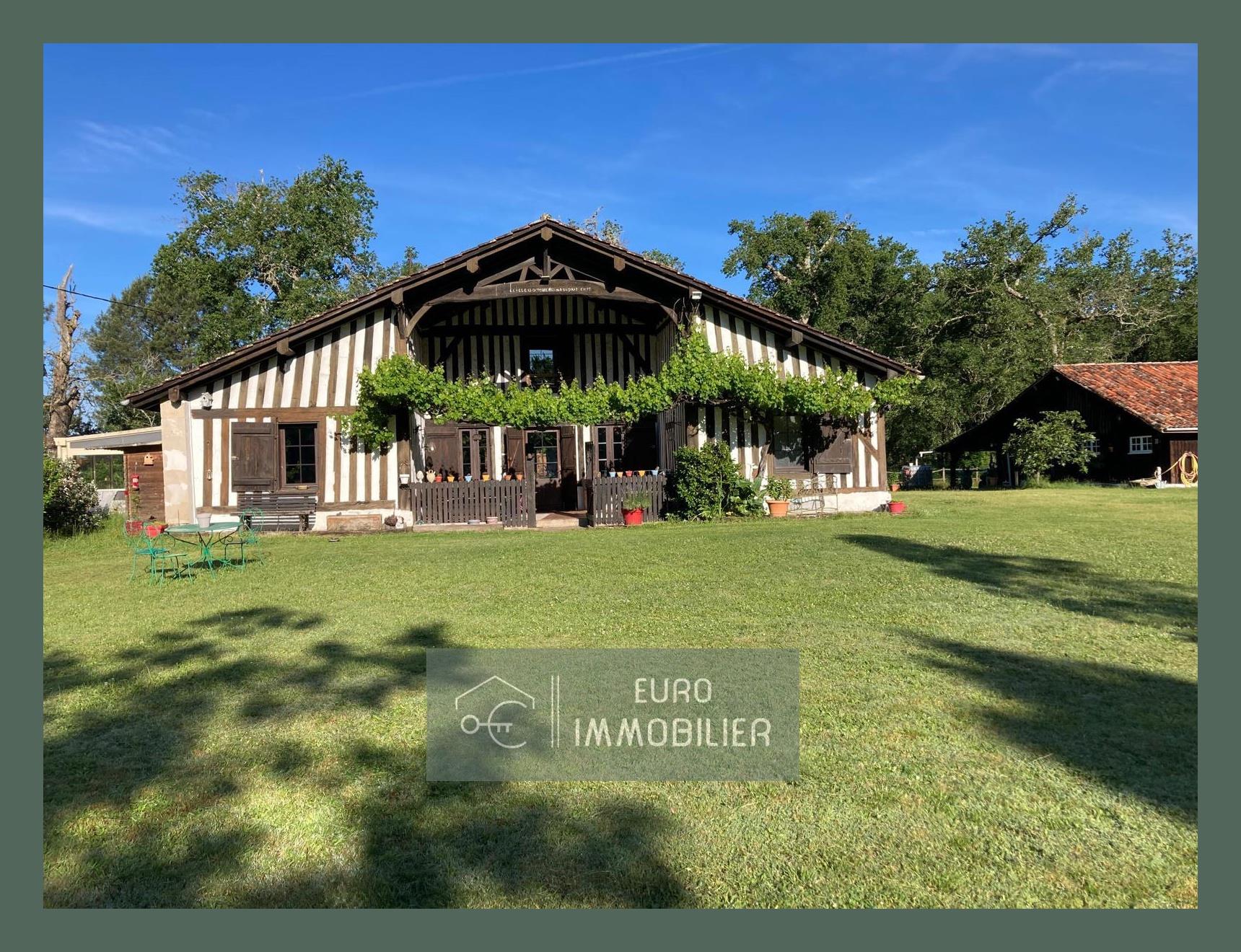 Authentic Landaise - Half-Timbered - Gite - 7Ha - Swimming Pool - Airial