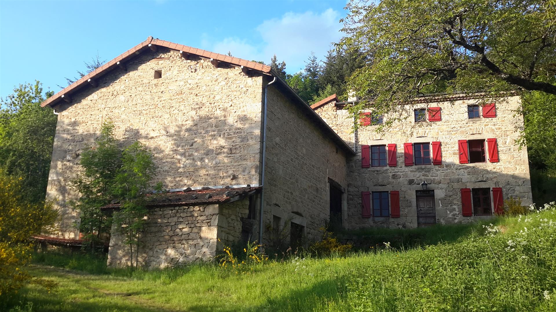 Robust bondegård med lader, masser af jord og en smuk beliggenhed Central Massif, Auvergne, Puy