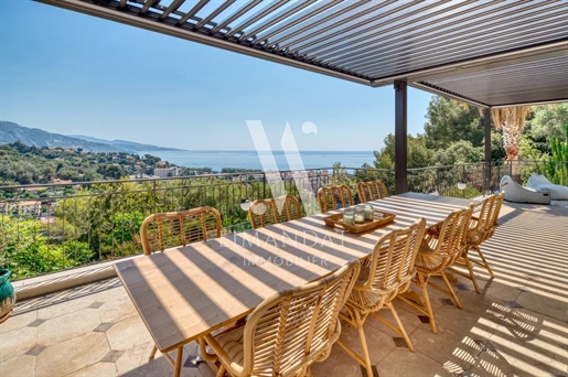 Roquebrune Cap Martin - Sea View Villa, 375 sqm, Family-Oriented and Intimate