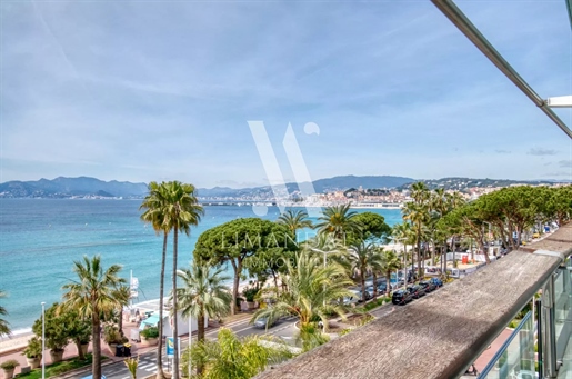 Cannes - Croisette - 3 Zimmer 90 m2 mit Blick auf das Meer, Terrasse 10m2, Parkplatz, Keller