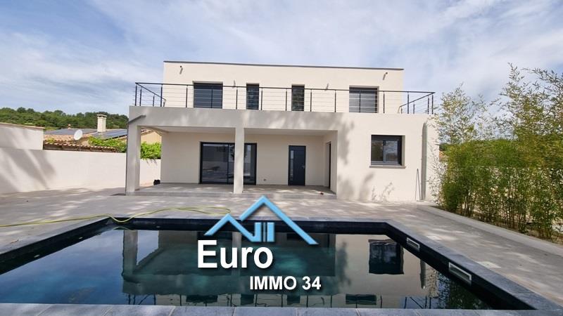 Architect's villa with swimming pool, pool house on a landscaped garden