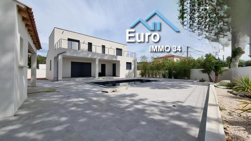 Architect's villa with swimming pool, pool house on a landscaped garden