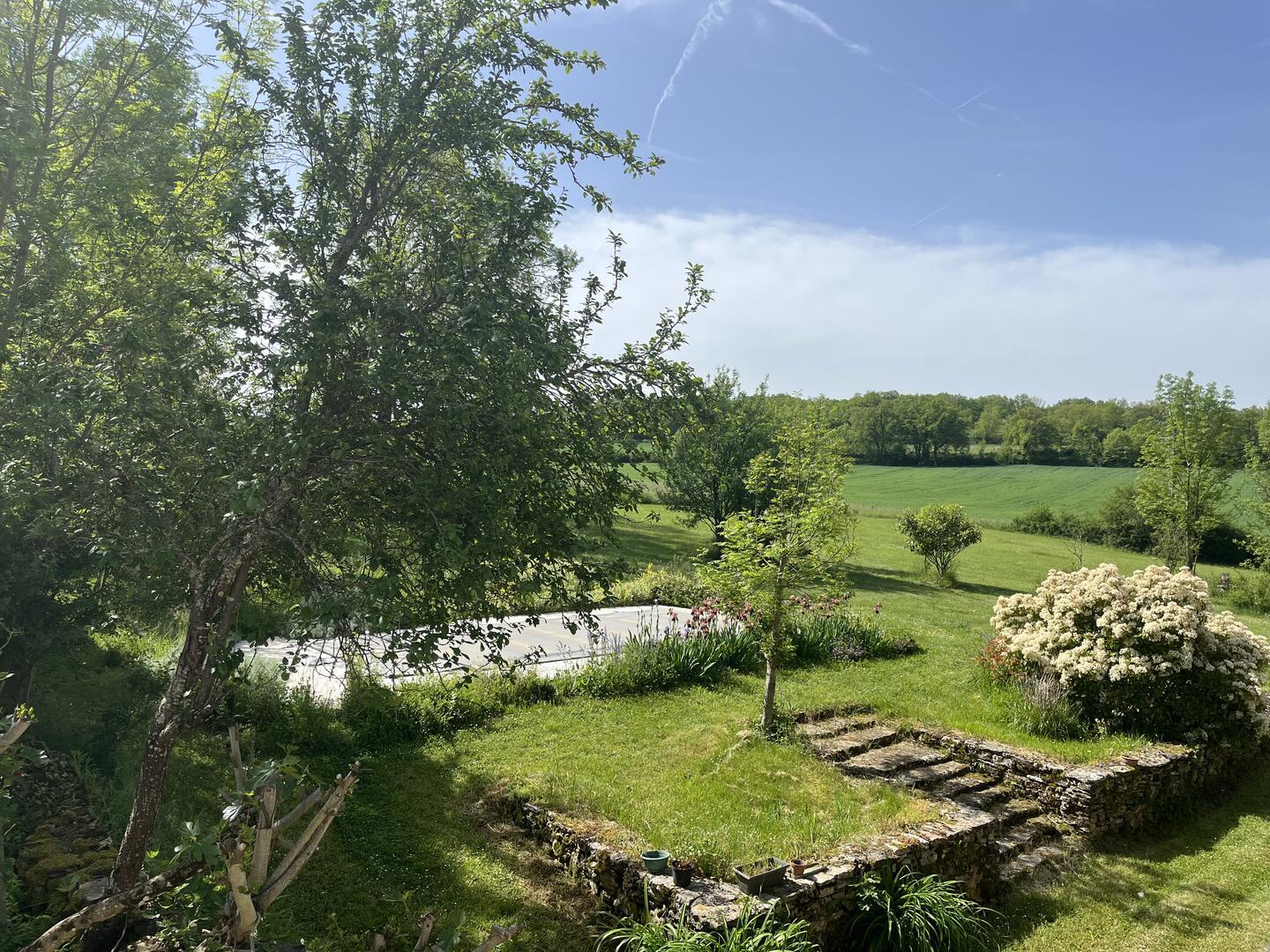 Superb stone set with land and swimming pool