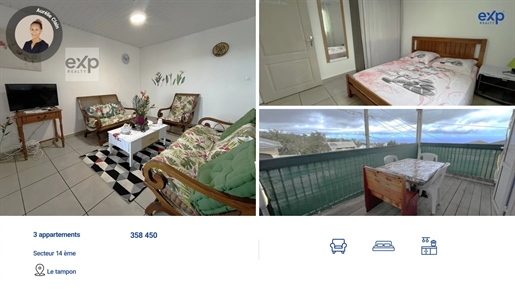 Building with 3 Rented Apartments - 14th km Area, Le Tampon