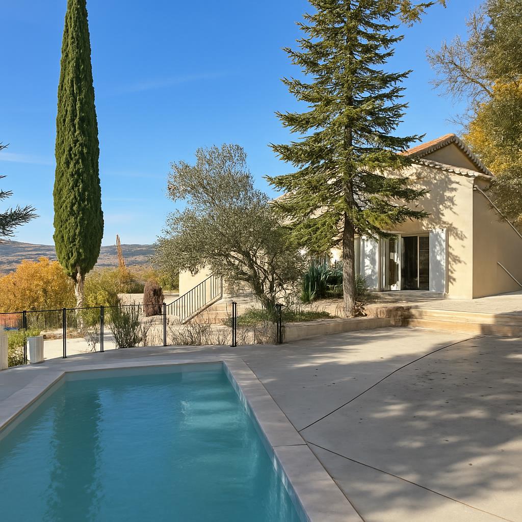 Séguret — Renovated house, 109 m2, remarkable view, swimming pool and neat services