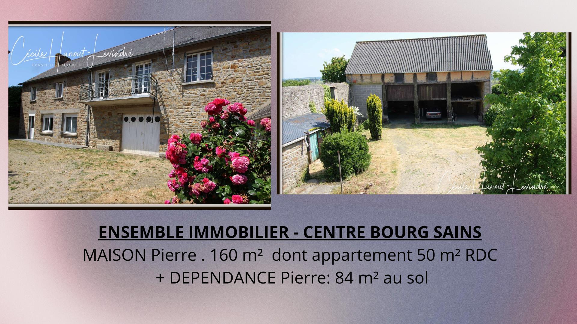Mont-Saint-Michel Bay - Stone property 160 m2 on 1,030 m2 of land with outbuildings.