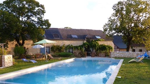 Woning in het hart van de Périgord Noir met twee gastenkamers en twee ongewone huisjes + zwembad