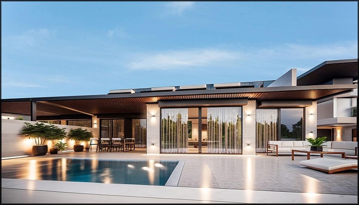 Moderne Luxusvilla mit beheiztem privatem Pool und nur wenige Gehminuten vom Strand entfernt zum Ve