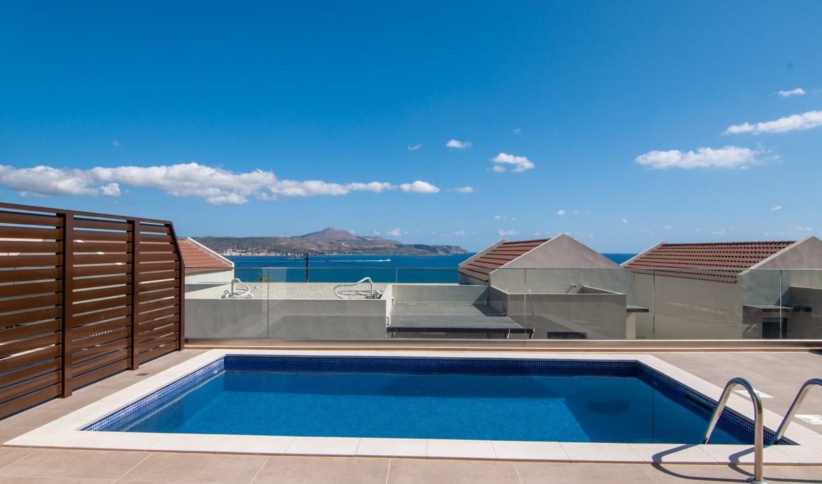 2-Bett-Villa mit privatem Pool und Panoramablick auf das Meer zum Verkauf in Kalives Apokoronas