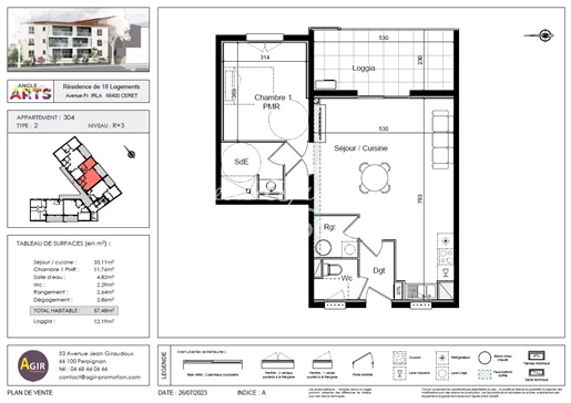 Off-Plan 1-Bed Appartment (Lot 304), Residence L'angle Des Arts, Ceret