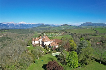 Château with splendid panoramic views for sale on 45 hectares of land an hour from Grenoble