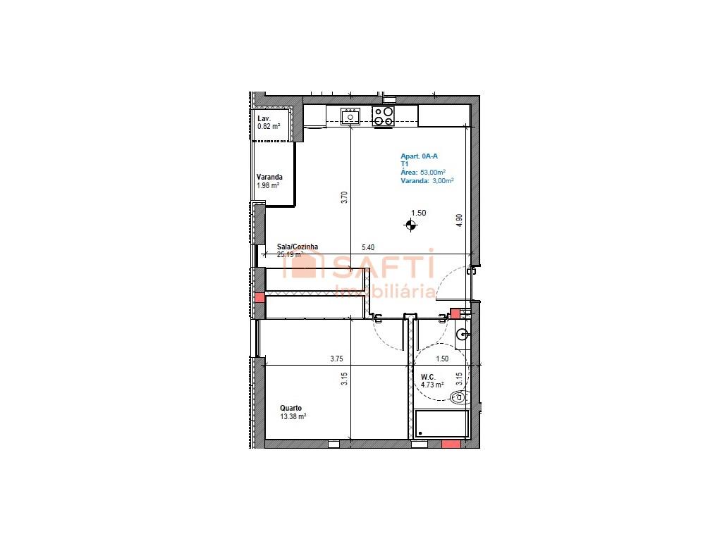 Apartamento de 1 Dormitorio - Boa Terra, Vagueira