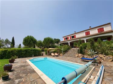 Spacious house with 2 identique apartments, large garage, private pool and stunning views. 
