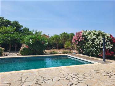 Красивая вилла с бассейном, площадкой для игры в петанк и джакузи на юге Франции 