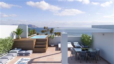 Fully furnished houses for sale in front of the sea, Mazarrón, Murcia