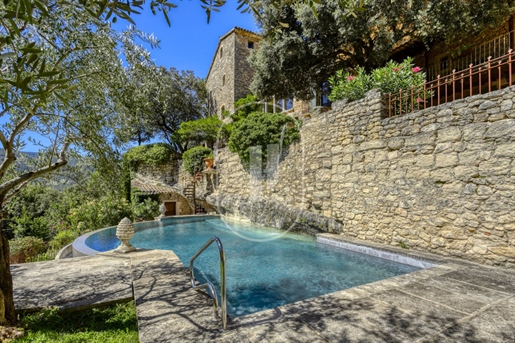 Estate with pool and view of Luberon mountain range for sale in