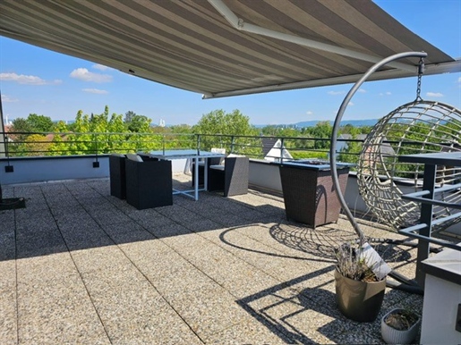 Hégenheim penthouse 4 rooms 3 bedrooms 141 m2 panoramic terrace of 32 m2 in small building with