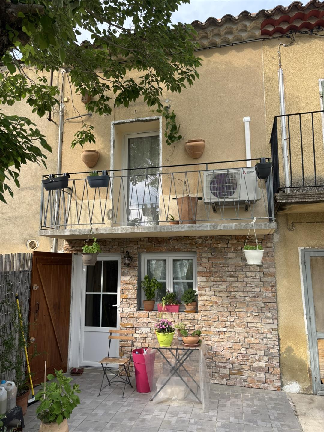 Village house with garage
