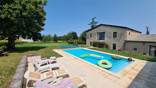Stunning south Charente views + large 5 bedroom house for sale with pool