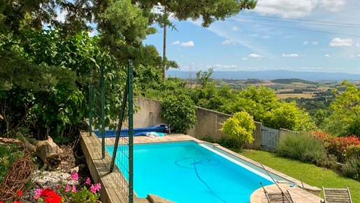 Village house with studio, pool and large barn.Views.30 minutes from Carcassonne