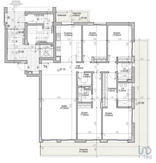 Appartement T4 à Faro de 216,00 m²