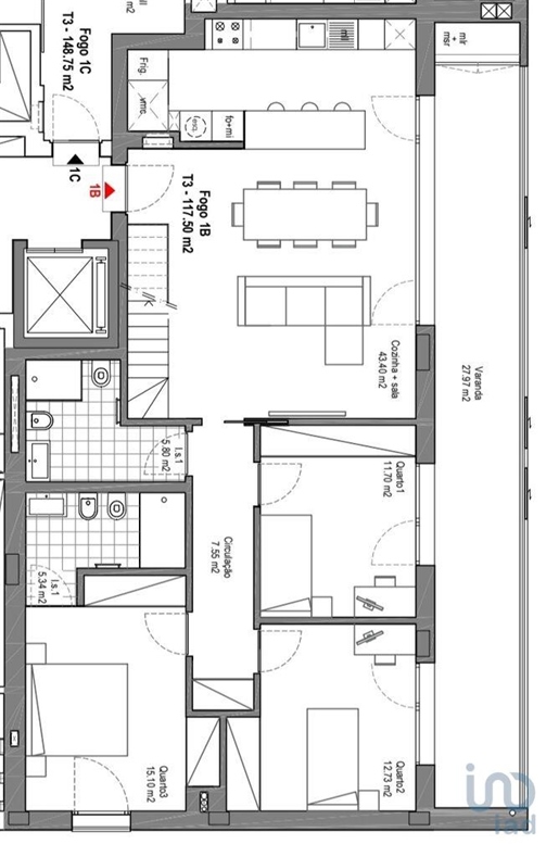 Duplex T3 em Leiria de 170,00 m²
