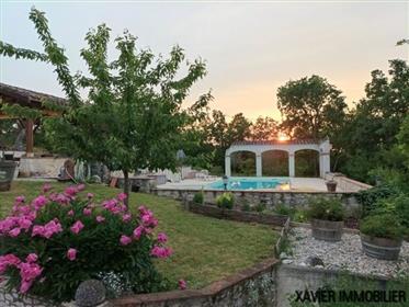 Charming property with studio and 2 independent double bedrooms, swimming pool, located on a plot of