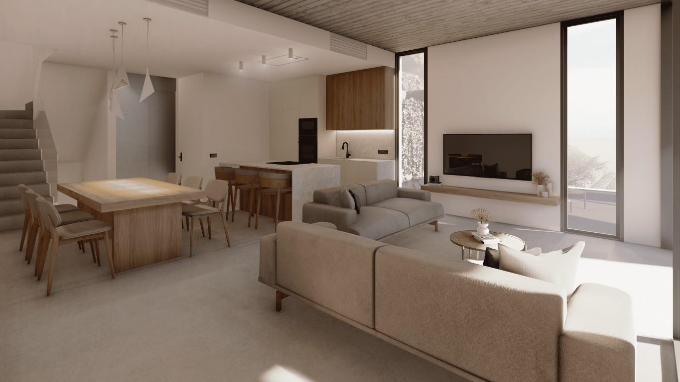 Newly built development with a private garden and communal pool for sale, 400m from Sa Riera Beach